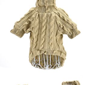 Pet Turtleneck Knitted Sweater Winter Dog Cat Keep Warm (Option: Beige-M)